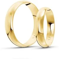 mosa & co. Trauring mit Gravur Classic Gold 585 mit 4mm + 5mm Breite im Paarpreis (Eheringe, 2-tlg., 2 Trauringe)