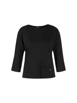 Marc Cain Essentials - T-Shirt in Kimono-Form black - Gr. - 40