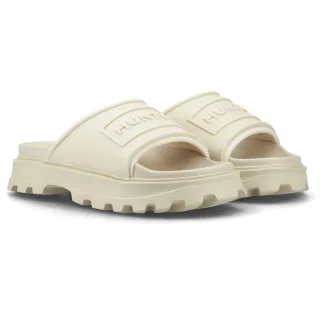 Hunter Moulded Stacked Slider Polyester Damen Kies Pantoletten