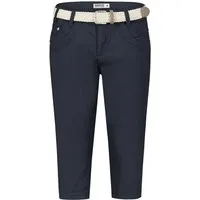 SUBLEVEL Caprihose Damen 3/4-Hose mit Flechtgürtel Baumwoll-Stretch-Hose, Eingrifftaschen