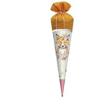 Roth Schultüte Lieblingsstück Funny Fuchs, 70 cm, rund, mit orangefarbigem Stoffverschluss, Spitze