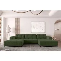 99rooms Wohnlandschaft Massimo, Sofa, U-Form, mit Schlaffunktion, Rundumbezug, in Cordstoff POSO