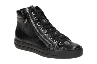 Paul Green 4024 Mid-Sneaker Boots Schwarz Glossy Calf Fu?bett Frottee