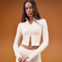 MP Damen Tempo Cropped Jacke – Coconut - L