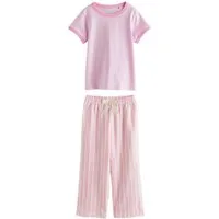 Next Pyjama Gestreifter Schlafanzug mit weitem Bein (2 tlg)