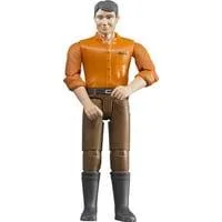 Mann Figur mit heller Haut und Hose, Spielfigur braun