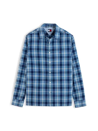 Tommy Jeans - Kariertes Hemd blau - Gr. - S