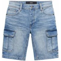 Egomaxx Jeansshorts Bequeme Cargo Bermuda mit Cargotaschen und Stretchfunktion Denim Cargo A&S