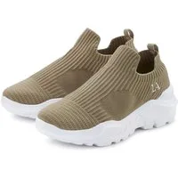 LASCANA Slip-On-Sneaker, Sneaker Halbschuh, Slipper, Freizeitschuh zum Reinschlüpfen VEGAN