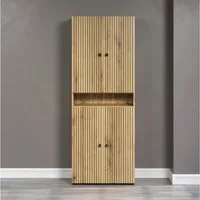 welltime Hochschrank Amrum (1-St) Badezimmerschrank mit und ohne Schublade - (B/T/H) 40-70/31/186 cm