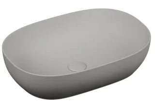 VitrA Outline Aufsatzschale oval 58 x 40 cm CERAFINE Sanitärkeramik Steingrau Matt,5995B476-0016 5995B476-0016
