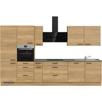 nobilia® Küchenzeile "Structura II", NEU: individuell anpassbar mit gratis Profi-Beratung, vormontiert, Breite 360 cm, Ausrichtung wählbar, wahlw. mit E-Geräten