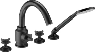 Neuesbad Serie 400 4-Loch Wannenarmatur mit Brauseset, Oberfläche: schwarz matt  NB1DEBQT_N14D1