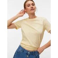 Vero Moda Kurzarmshirt VMPAULINA SS T-SHIRT GA JRS NOOS Baumwolle, regular fit