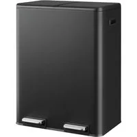 WLIVE Mülleimer Küche 30/60L (2x15/30L), Doppel-Mülleimer mit 2 Fächern, Edelstahl, für Küche & Haushalt