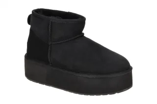 EMU W13082 BLAK Winterstiefelette Damen Stinger Micro Flatform Schwarz Leder ...