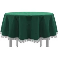 EXKLUSIV HEIMTEXTIL Gartentischdecke Gartentischdecke mit Fransen Tischdecke Classic, rund