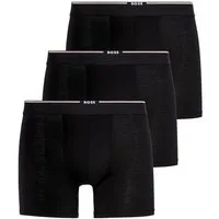 BOSS Boxer Boxer Brief 3P Bamboo (Packung, 3-St) mit Logoschriftzug auf dem Bund