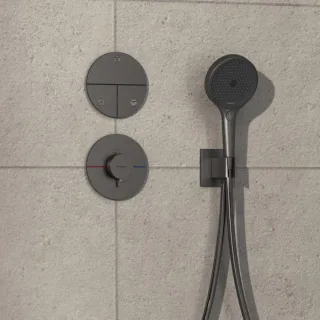 hansgrohe ShowerSelect Comfort S Ventil 15558340 UP, für 3 Verbraucher, brushed black chrome