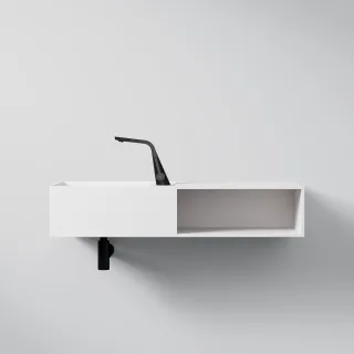 Steinberg Serie 443 Waschtisch Wandwaschtisch aus Mineo Stone, matt white, 443 7130 W 443 7130 W