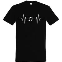 Youth Designz T-Shirt Heartbeat Musik Note Herren Shirt mit Music Frontprint