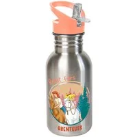 Geda Labels GmbH Trinkflasche Bibi & Tina Abenteuer, Apricot, 500ml, ausklappbarer Trinkhalm