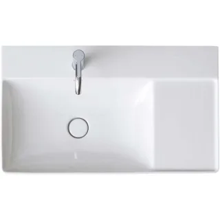 Duravit DuraSquare Möbel-Waschtisch asymmetrisch 2348800041 80x47cm, ohne Überlauf, mit Hahnlochbank, Becken links, 1 Hahnloch, weiß
