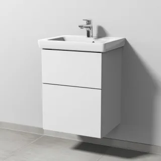 Sanipa 3way Waschtischunterbau zu Villeroy & Boch Subway 2.0 Waschtisch mit 2 Auszügen, Weiß-Soft SM61043