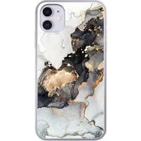 MuchoWow Handyhülle für Apple iPhone 11 Marmor - Schwarz - Weiß - Gold - Luxus - Abstrakt, Smartphone-Bumper, Print, Handy Schutzhülle Dünn
