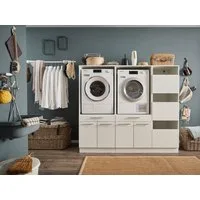 Laundreezy Mehrzweckschrank-Set LAUNDREEZY LDSK10, Breite 185 cm, Softclose, höhenverstellbare Füße