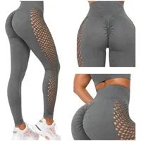 Da Meso Leggings Damen Leggings Push Up Grau – High Waist Fitness Leggings Figurformend