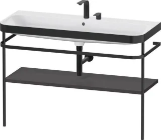 Duravit Happy D.2 Plus c-bonded Set mit Metallkonsole Graphit Supermatt 1175x490x850 mm - HP4739E808 HP4739E80800000