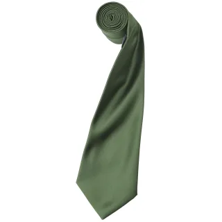 Premier Mens Plain Satin Krawatte (schmale Klinge) (2er-Pack) (Olive)