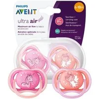 Philips AVENT Schnuller Philips Avent Ultra Air Schnuller (Modell SCF345/22), Kiefergerecht mit extragroßen Löchern & 6-18Monate