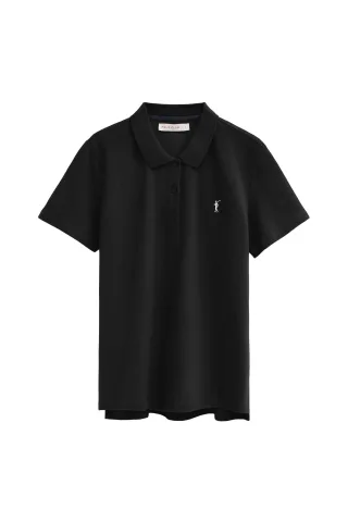 Poloshirt schwarz mit Rigby Go Stickerei im Regular Fit