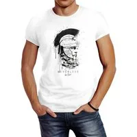 Neverless Print-Shirt Neverless® Herren T-Shirt Sparta Spartaner Kopf Helm Krieger Fashion mit Print
