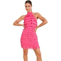LIPSY Minikleid Lipsy Neckholder-Minikleid mit Rüschen, Regular (1-tlg)