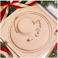 ibettertec Perlenketten-Set 4/5mm, 7/8mm, 9/10mm, Perlenketten-Set Sterling Silber Perlenkette (halskette silber 925, Choker Perle Halskette Set für Frauen Mädchen Dekorationen), Halskette, Armband, Ohrringe