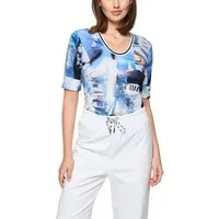 Marc Cain T-Shirt Salty Breeze Premium Damenmode mit maritimem Print