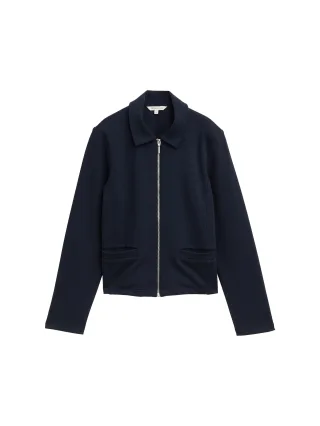 Tom Tailor - Regular Fit Jacke mit Reißverschluss sky captain blue - Gr. - M