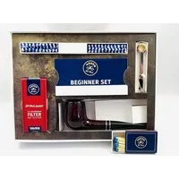 VAUEN Handpfeife VAUEN Pfeife Beginner Intro Starter Set - gerade hell braun, (7-St., 7 teilig), Einsteigerset mit viel Zubehör in einer schönen Geschenkbox