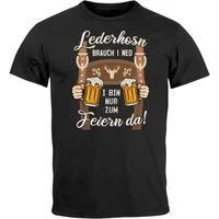 MoonWorks Print-Shirt Herren T-Shirt Trachtenshirt Lederhosen brauch i ned Durst Fun-Shirt mit Print