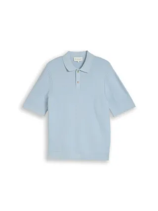 Tom Tailor - Strickpullover mit Polokragen aus Baumwolle light blue grey - Gr. - XXL
