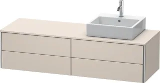 Duravit XSquare Konsolenwaschtischunterbau wandhängend Taupe Supermatt 1600x548x400 mm - XS4914R8383 XS4914R8383