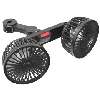 Car Fan 360° 3-speed Car Seat Back Cooling Fan USB Charge Dual Head Fan Adjustable Rotation Neck Cooler for Car Home Acc
