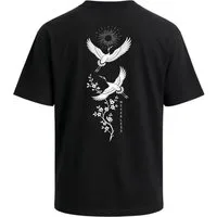 Neverless Oversize-Shirt Herren T-Shirt - Crane - Oversized Relaxed Fit Printshirt Sommer mit Print