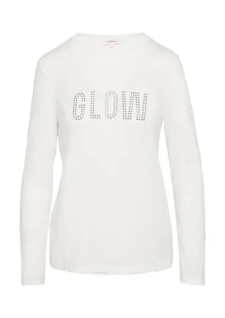 s.Oliver Red Label - Weiches Jerseyshirt mit Frontprint weiß - Gr. - 38