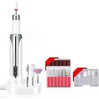 ibettertec Maniküre-Pediküre-Set Kabelloses tragbares Maniküreset,elektrische Maniküre mit Ladestation, inkl. 18 Aufsätze, 15000 hohe U/min