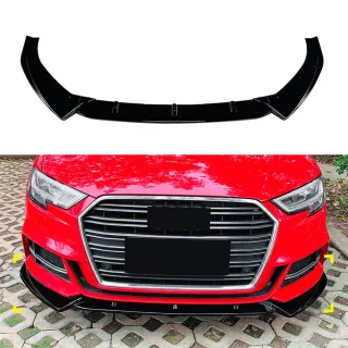 Front Bumper Lip Spoiler Splitter Diffuser Canards Tuning For Audi S3 A3 8V S-line 2017-2020 Saloon Sportback Maxton Sty