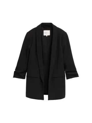 TOM TAILOR Denim - Regular Fit Blazer in Crêpe-Optik schwarz - Gr. - M